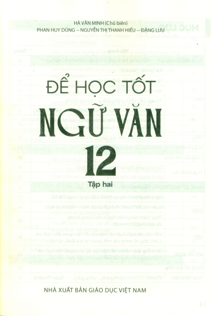 ĐỂ HỌC TỐT NGỮ VĂN LỚP 12 - TẬP 2 (Kết nối tri thức với cuộc sống)